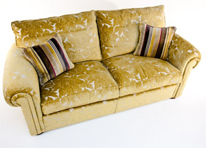 Duresta 2 and half Seater in Gardenia Gold Silver 2